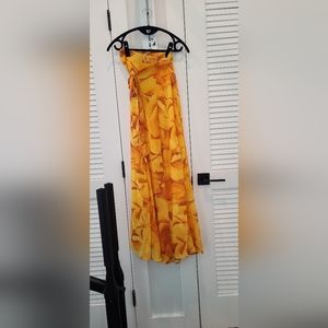NWOT Yellow/Orange Floral NY&Co Maxi Skirt XS